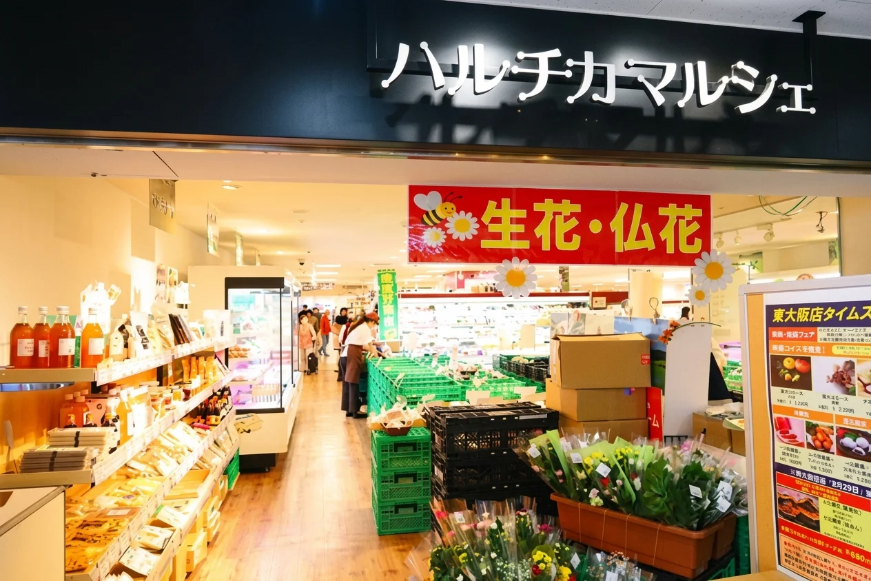 ハルチカマルシェ 入口看板